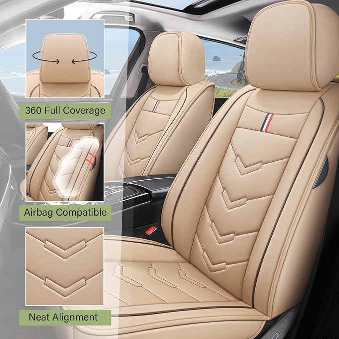 Leather Car Seat Covers Fit for LR Range Rover Evoque 2019-2025, 5 Seater - Image 2