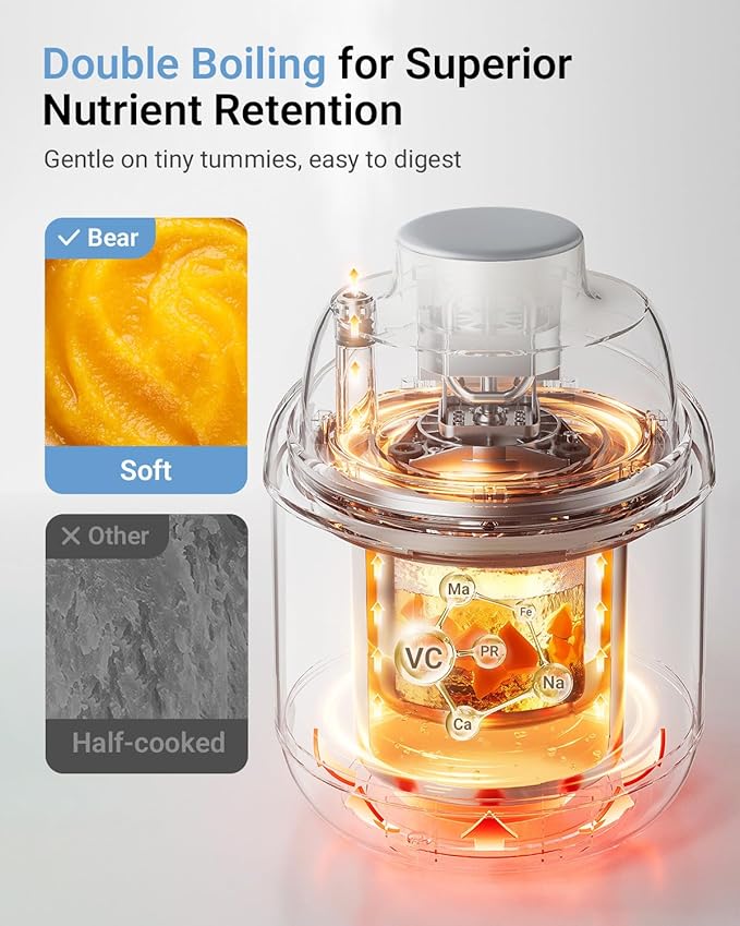 Bear NutriEase AllStage Stainless Steel Baby Food Maker Steamer and Blender - Image 4