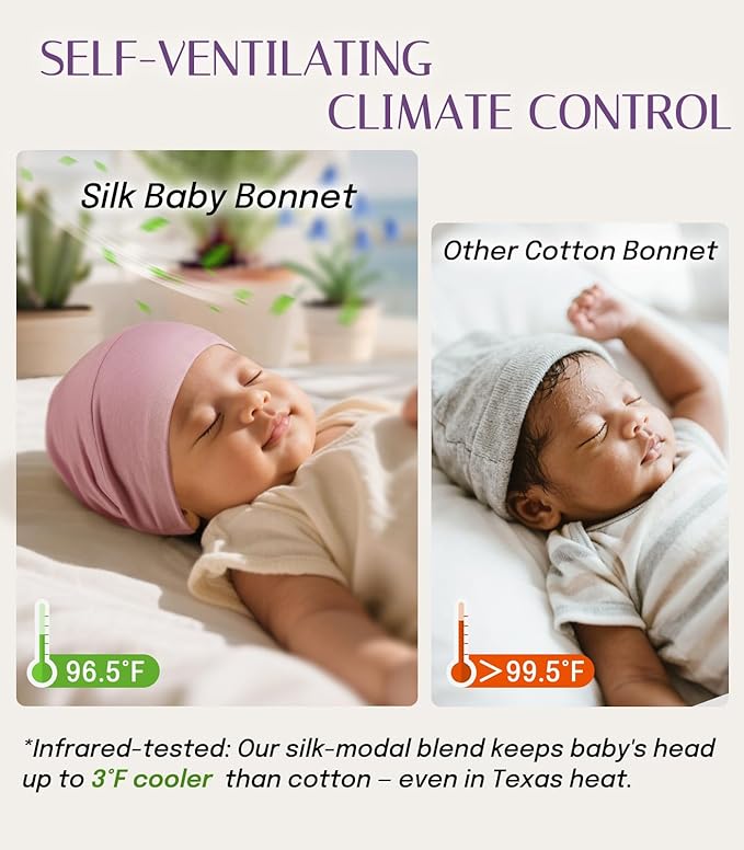 OLESILK Silk Baby Bonnet for 0-6 Months - Image 4