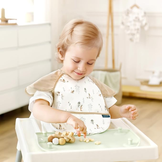 GRSSDER 3-pack Mess Proof Baby Feeding Bibs - Image 2