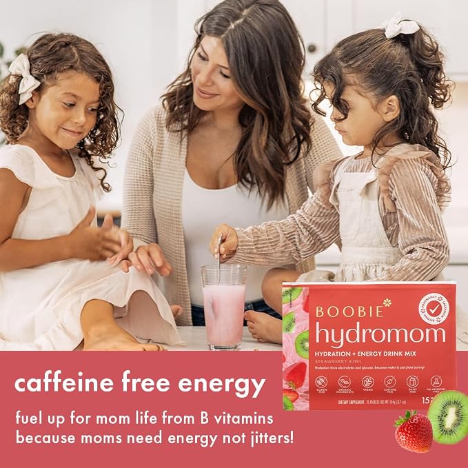 Boobie Hydromom Superfood Electrolyte Drink Mix, Strawberry Kiwi | Refreshing - Image 6