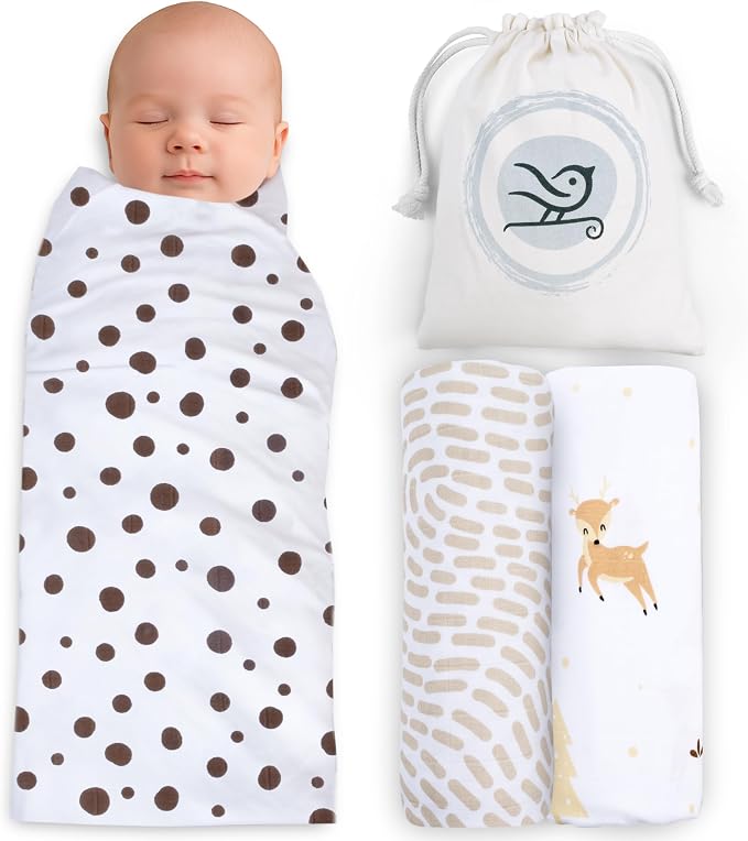 BabySparrow 3 Pack Muslin Swaddle Blankets - Image 2