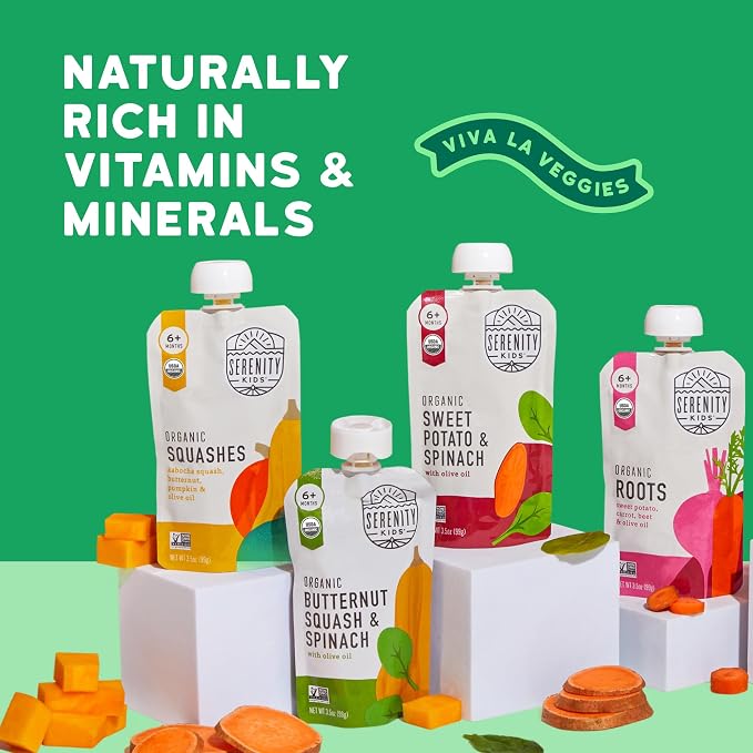 Serenity Kids 6+ Months Veggie Puree Organic Baby Food Pouches - Image 4