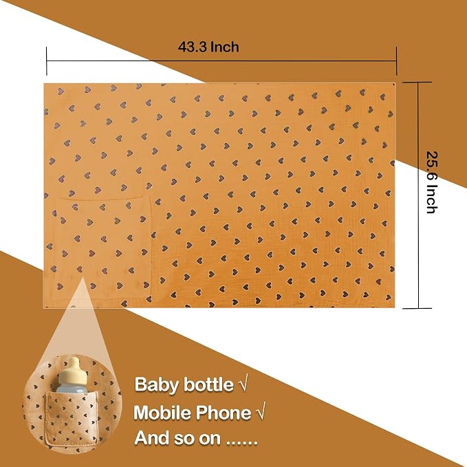 Muslin Nursing Covers for Breastfeeding, Arch Neckline Breast Feeding Covers - Image 3
