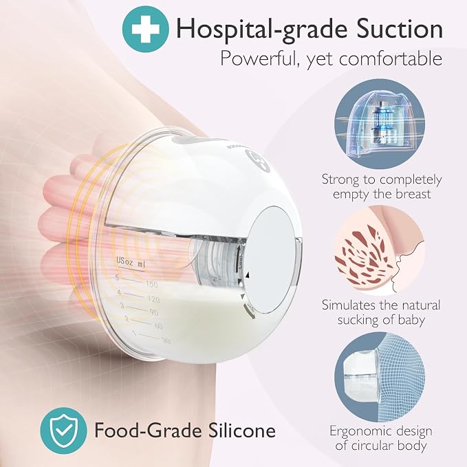 Hands Free Breast Pump, Momspeace Breast Pumps - Image 7