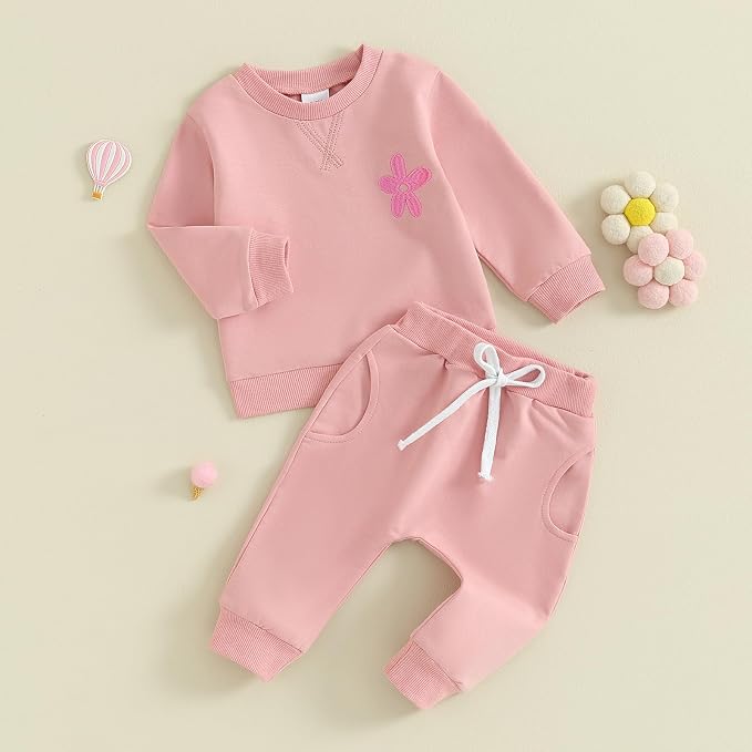 Fernvia Toddler Baby Girl Clothes 3 6 9 12 18 24 Months Fall Outfits Solid Long - Image 2