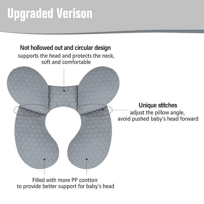 KAKIBLIN Baby Travel Pillow, Upgraded Baby Neck Pillows - Image 6