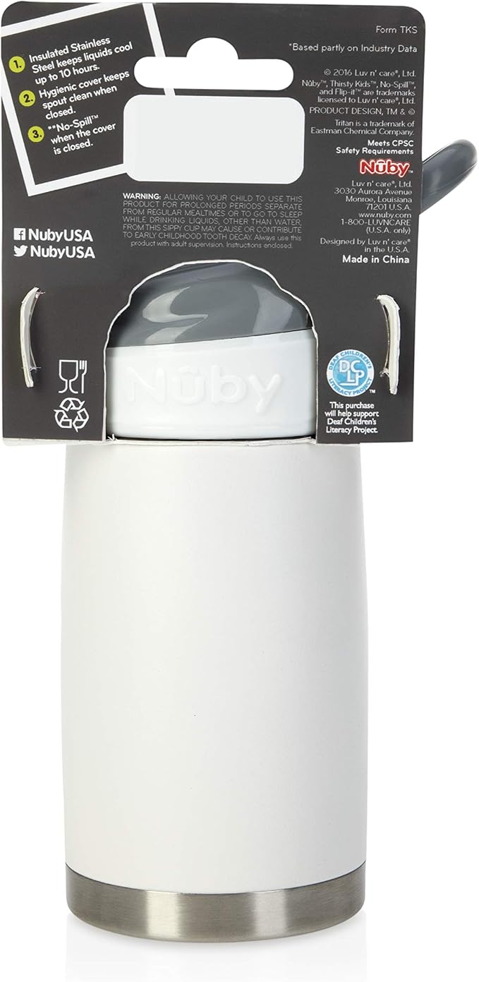 Nuby Thirsty Kids No Spill Flip-It Reflex Stainless Steel Travel Cup or Water - Image 10