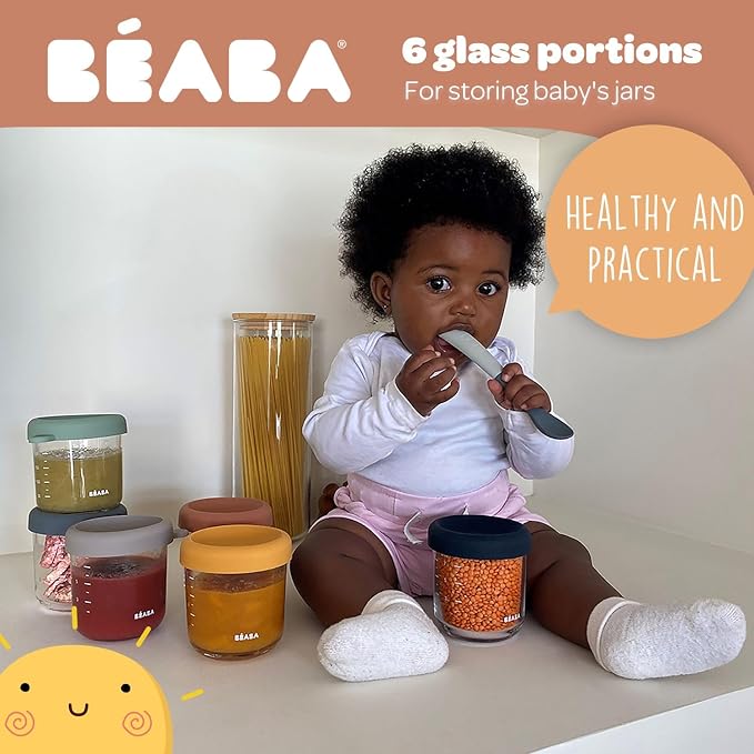 BEABA 6 Pack Glass Baby Food Jars - Image 2