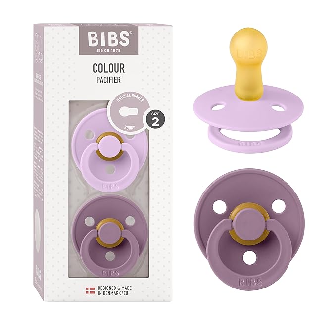 BIBS Pacifiers Colour Collection | Natural Rubber Baby Pacifier | Set of 2 by BIBS