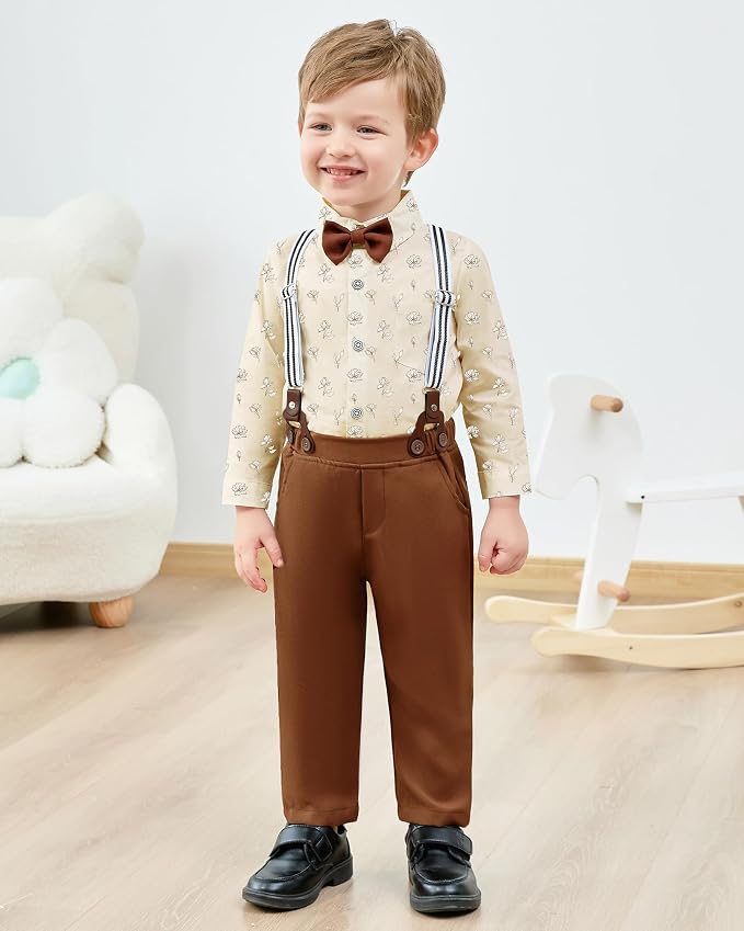 nilikastta Boy Suit Toddler Boy Outfit Boy Dress Shirt - Image 3