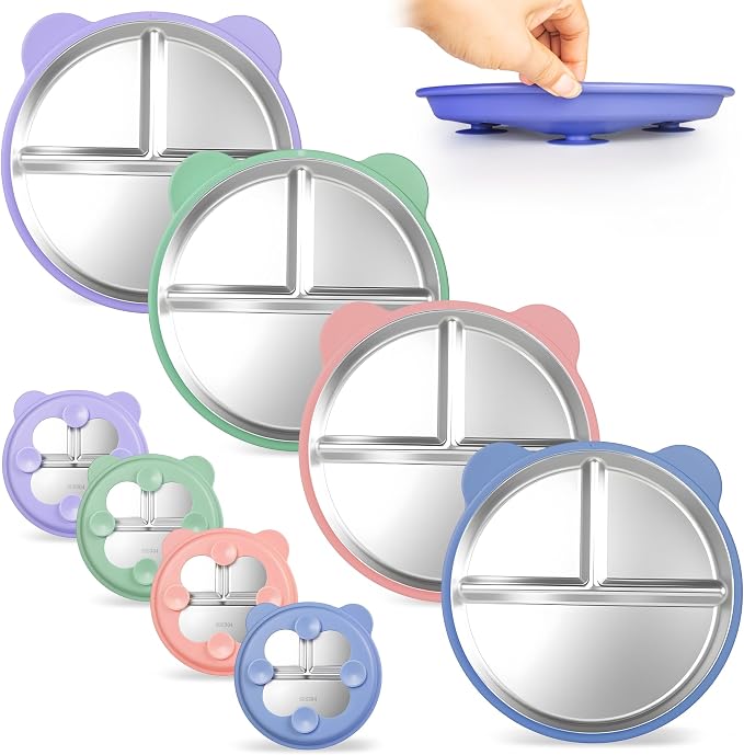 Stainless Steel Kids Plate by Unknown