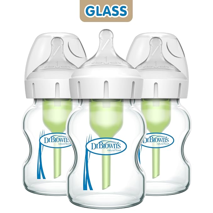 Dr. Brown's Natural Flow Anti-Colic Options+ Wide-Neck Glass Baby Bottles 5 - Image 10