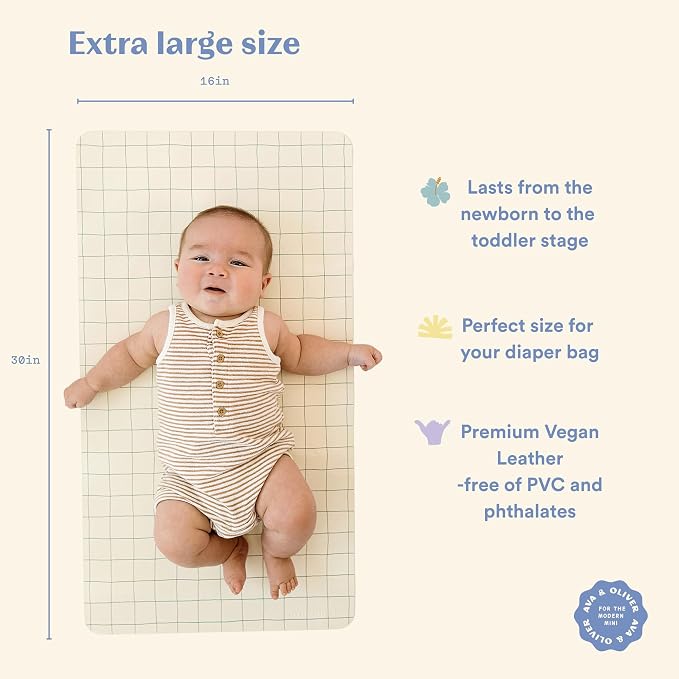 Ava + Oliver Vegan Leather Baby Changing Mat - Image 2