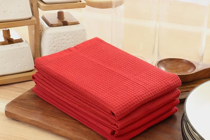 PurpleEssences Waffle Weave Kitchen Towel, 100% Cotton - Image 4