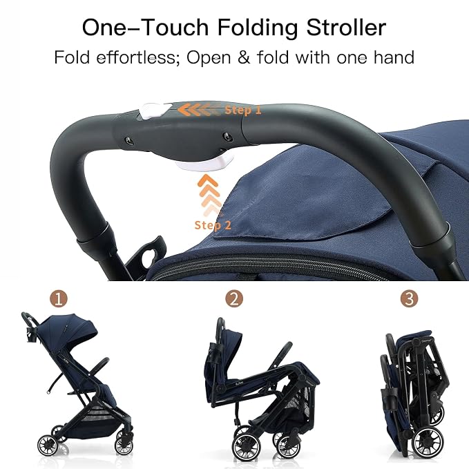 Compact Fold Baby Stroller, Lightweight Travel Toddler Stroller - Image 2