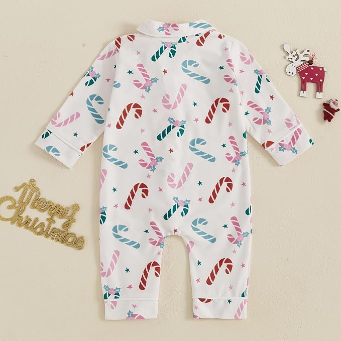 Balaflyie Baby Girl Button Down Pajamas Romper One-Piece Jumpsuit Long Sleeve - Image 2