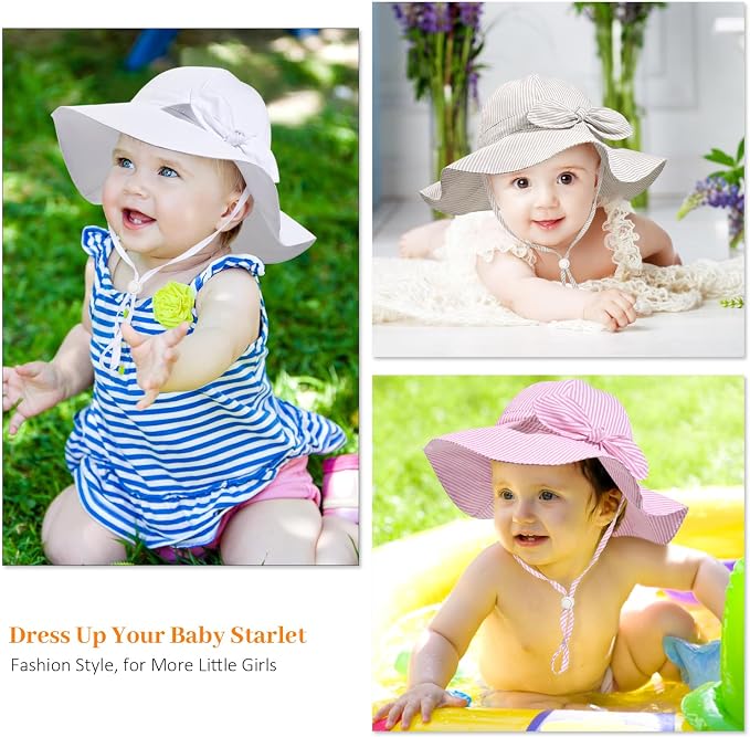 Baby Girl Sun Hat Summer Foldable Beach Hats - Image 7