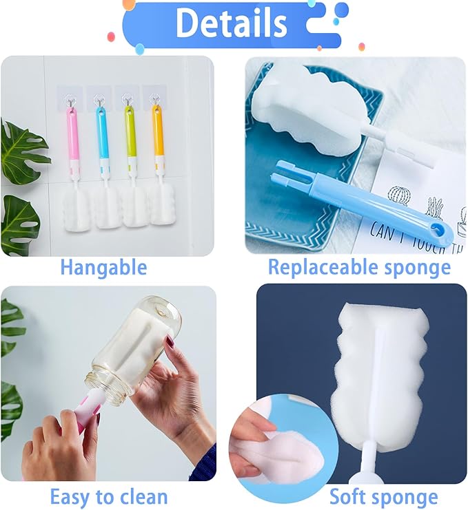 INVODA Cleaning Brush Set, Soft & Fluffy Texture, Comfortable Grip, Hanging - Image 5
