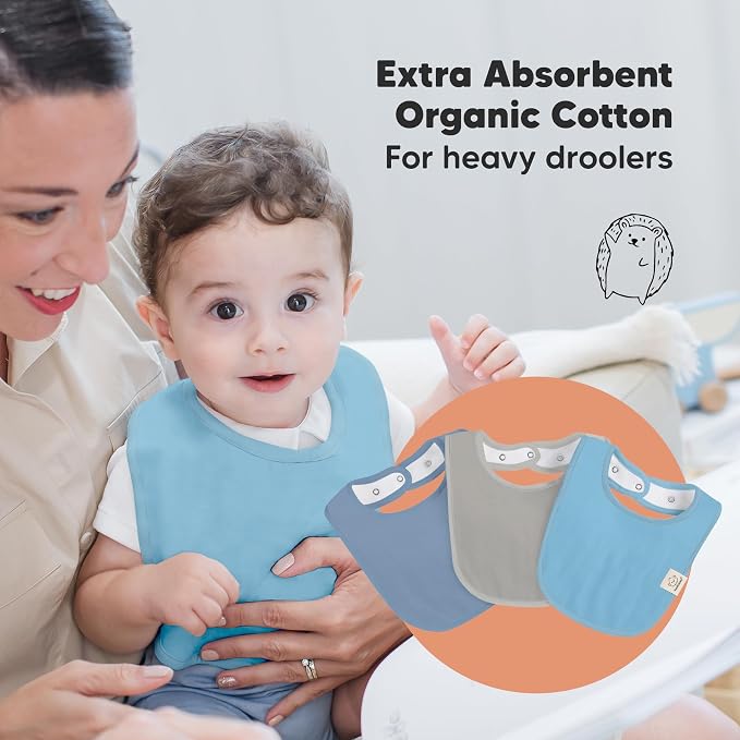8-Pack Organic Baby Bibs for Boys, Girls - Image 5