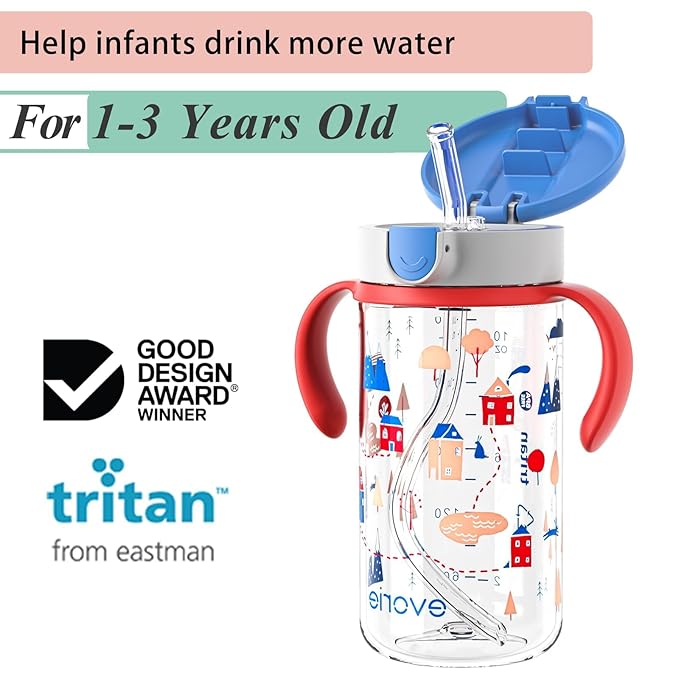 Evorie Tritan Spill Proof Toddler Straw Sippy Cup, 10 oz - Image 2