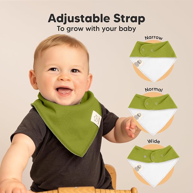 8-Pack Organic Baby Bandana Bibs - Image 3
