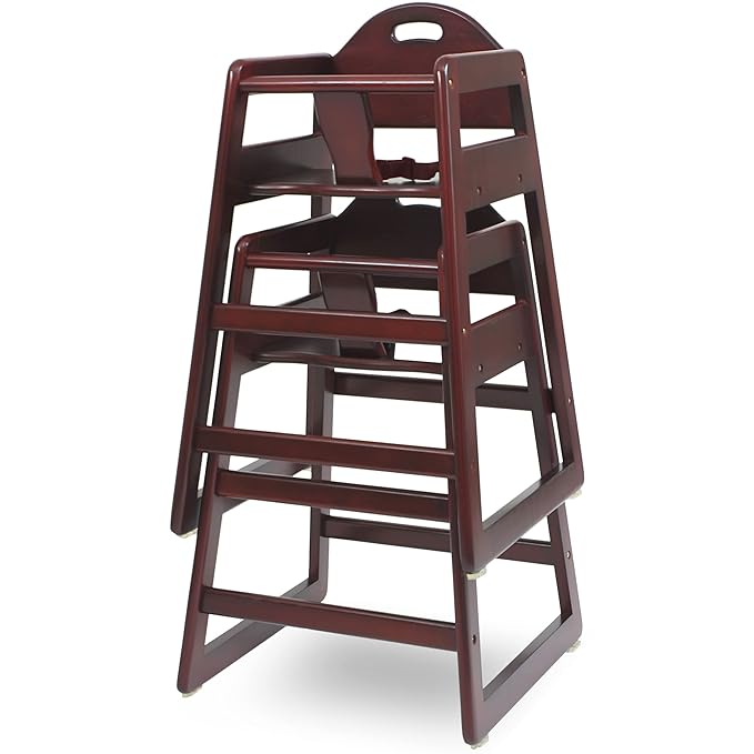 Wooden High Chair for Baby & Toddler – Restaurant-Style Stackable HighChair - Image 3