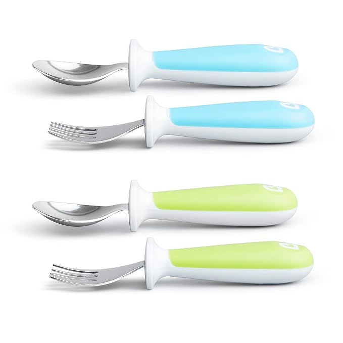 Munchkin® Raise™ Toddler Fork and Spoon Utensil Set, Rest Keeps Tip Off Table - Image 3