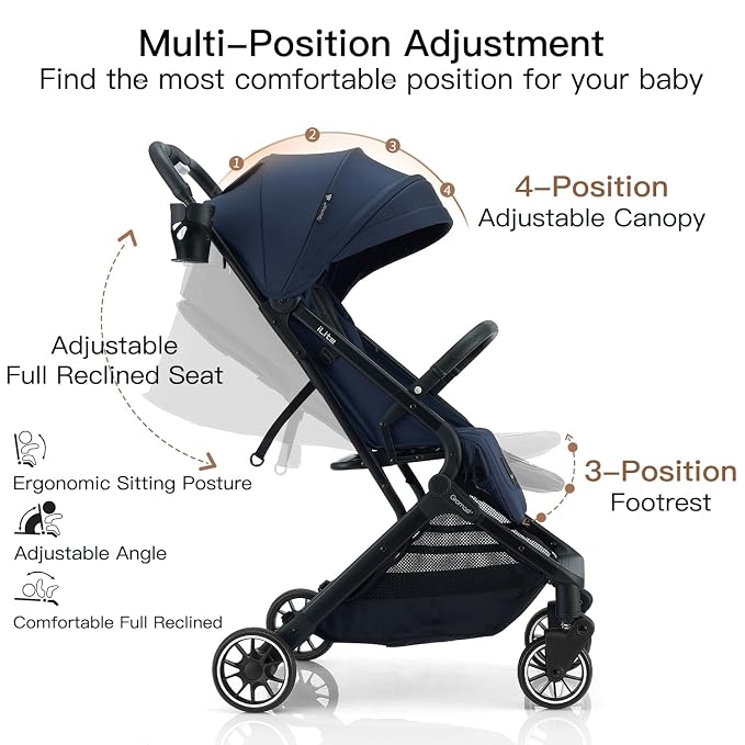 Compact Fold Baby Stroller, Lightweight Travel Toddler Stroller - Image 7
