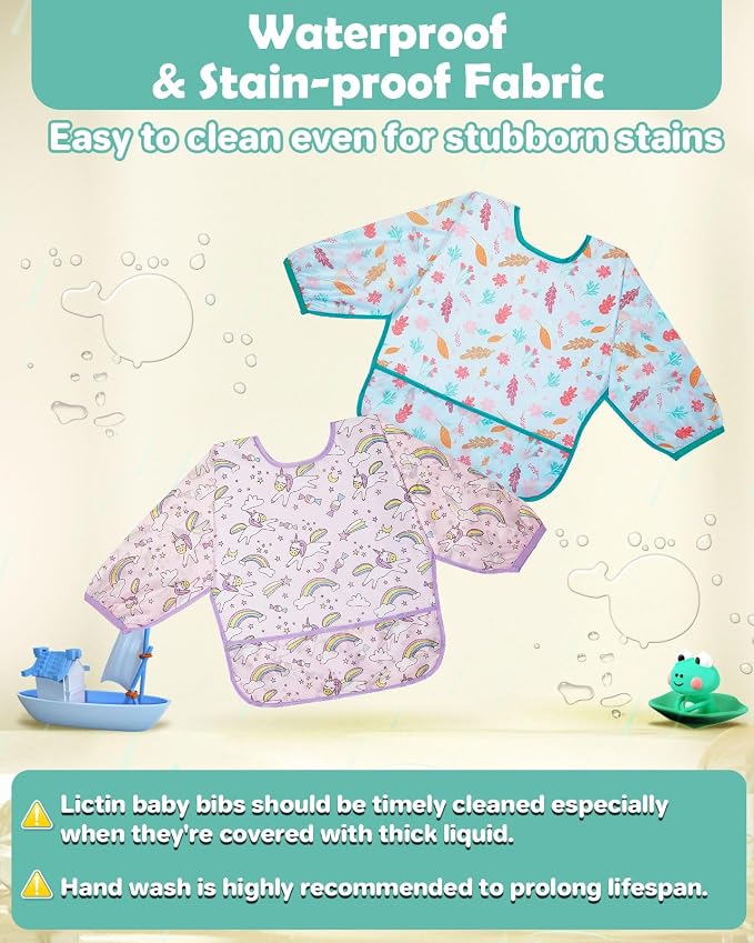 Lictin Long Sleeve Bibs 5 Pack - Image 3