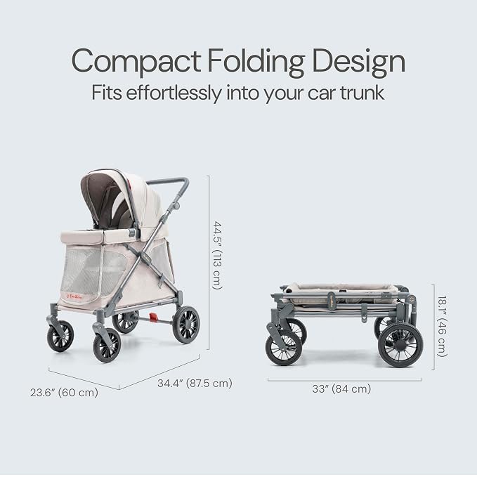 Familidoo Q1 Multi-Use Kids Wagon Stroller – Foldable, Lightweight & All-Terrain - Image 7