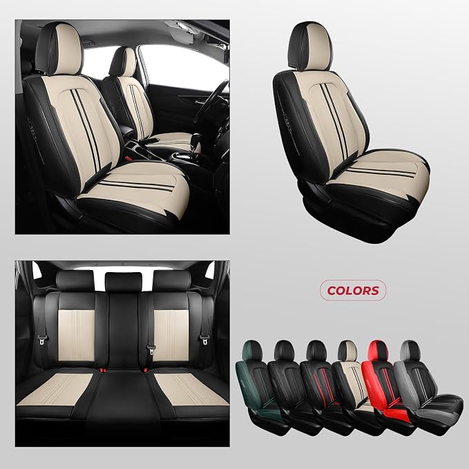 FREESOO Car Seat Covers Full Set, Leather Seat Covers - Image 8