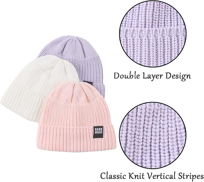 JANGANNSA Simple Knitted Baby Beanie Hip-Hop Boys Winter Hat Toddler Kids Bonnet - Image 3