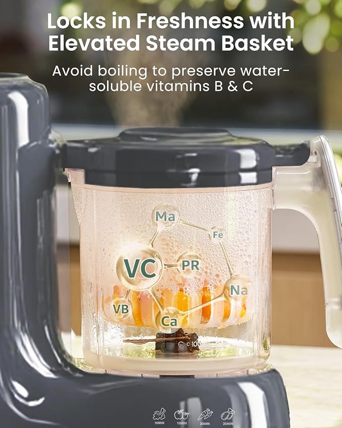 GROWNSY Baby Food Maker with Steam Basket, One Step Baby Food Processor Steamer - Image 2