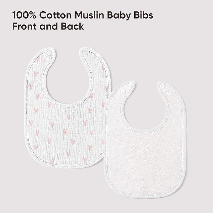 100% Cotton Muslin Baby Bibs 10-Pack Baby Drool Bibs - Image 6