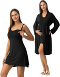 SUNNYBUY Women's Nursing Nightgown Maternity Robe Set, 3 in 1 Labor Delivery by SUNNYBUY