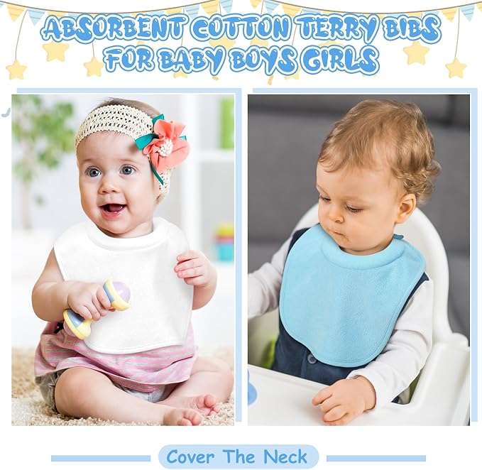4 Pcs Baby Feeding Bibs for Drooling and Teething Comfi Neck Baby Bib - Image 2