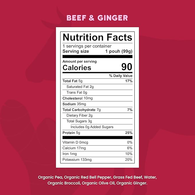 Serenity Kids 6+ Months Beef & Ginger Baby Food Puree Pouches - Image 2