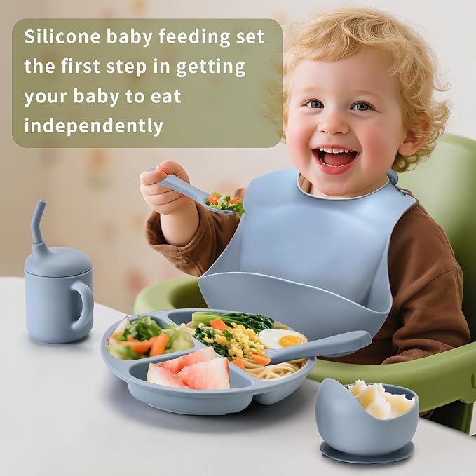 Baby Silicone Feeding Set, Baby Weaning Set, Baby Essentials, Includes Baby - Image 8
