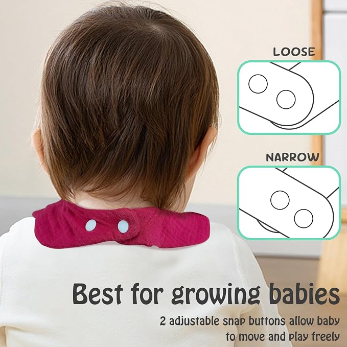 Baby Bibs Muslin Bibs for Baby Girl Boy for Drooling and Teething 10 Pack - Image 5