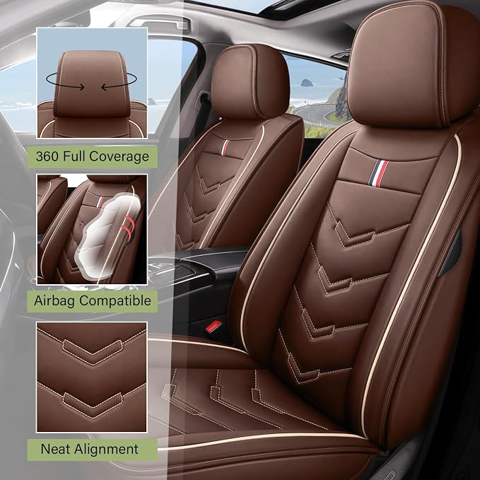Leather Car Seat Covers Fit for LR Range Rover Evoque 2019-2025, 5 Seater - Image 2