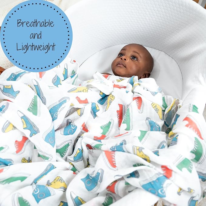 LollyBanks Swaddle Blanket, 100% Cotton Muslin Swaddle Blankets, Neutral - Image 3