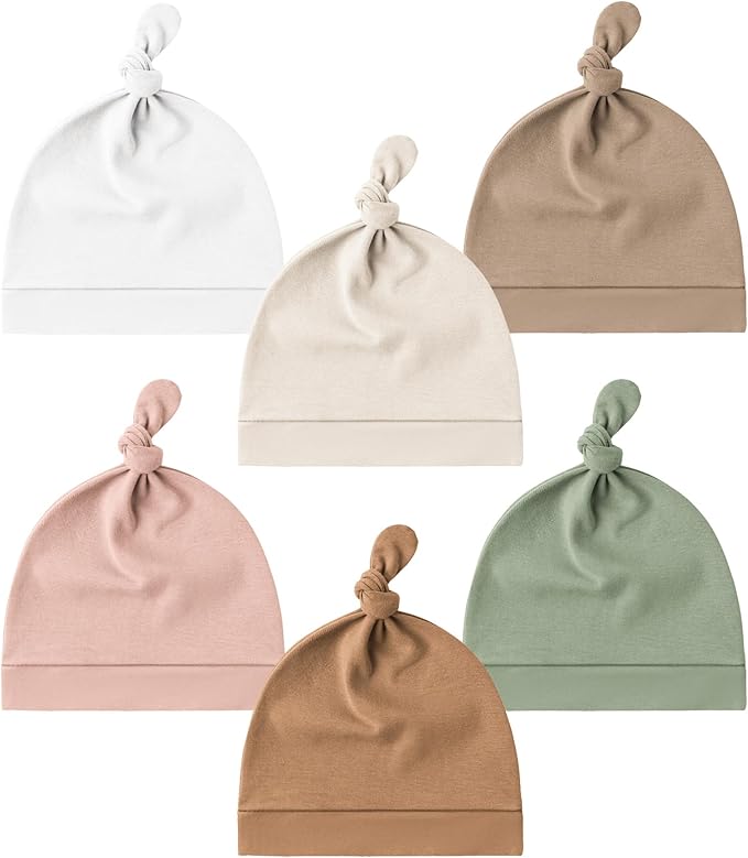 Konssy 6 Pack Baby Newborn Hats Set Knot Beanie Hats Soft by Konssy