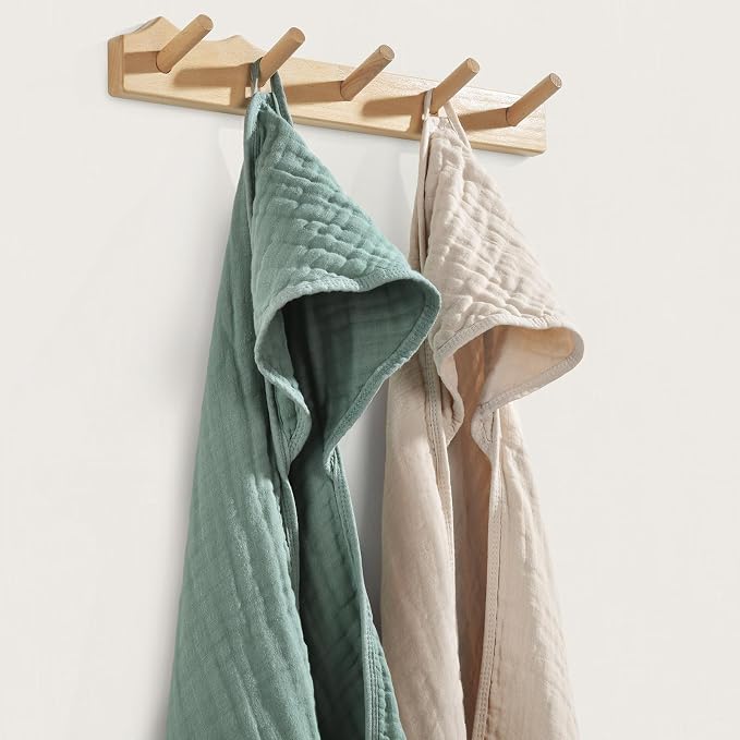 Hooded Baby Towels for Newborn, 35x35 Inch 2 Pack 100% Muslin Cotton Baby Bath - Image 8