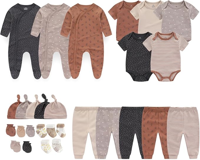 Newborn Layette Gift Set 27-Piece Baby Girl Clothes Bodysuits, Pants Essentials by MAMIMAKA