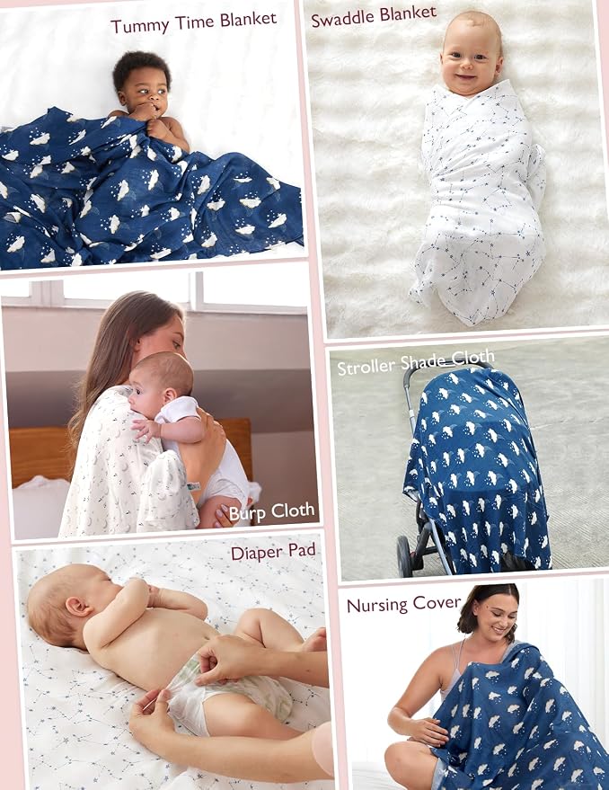 Momcozy Muslin Swaddle Blankets, Ultra Soft Neutral Swaddle Blanket, Breathable - Image 7