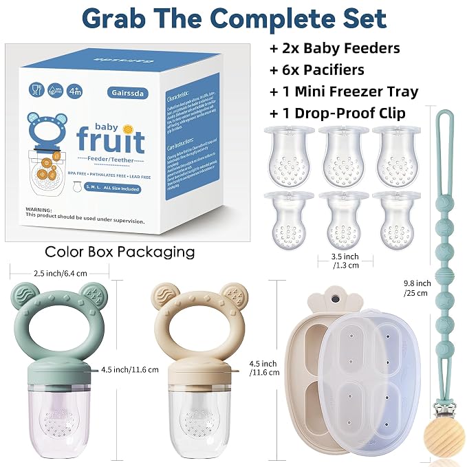 4 Pack Stylish Anti-Drop Baby Fruit Feeder & Breastmilk Popsicle Molds - Image 2
