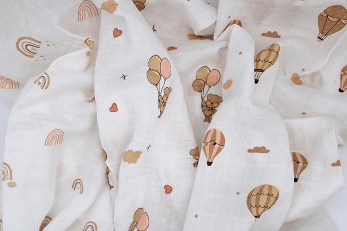 100% Muslin Cotton Baby Receiving Cloths, 27x27 in, Soft & Gentle - Image 3