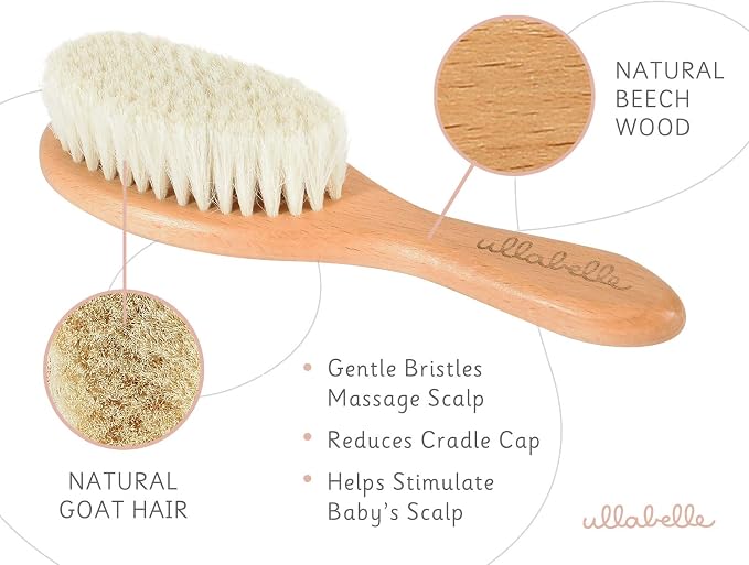Ullabelle 4 Piece Wooden Baby Hair Brush and Comb Set - Image 4