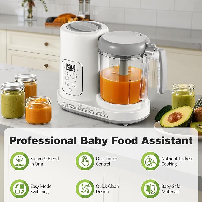 Baby Food Maker Pro Steamer Blender: 4 in 1 Auto Steam Blend and Puree Maker - Image 2